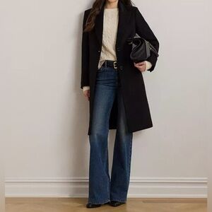 Lauren Ralph Lauren Single Breasted Refeer Wool Blend Coat Size 10